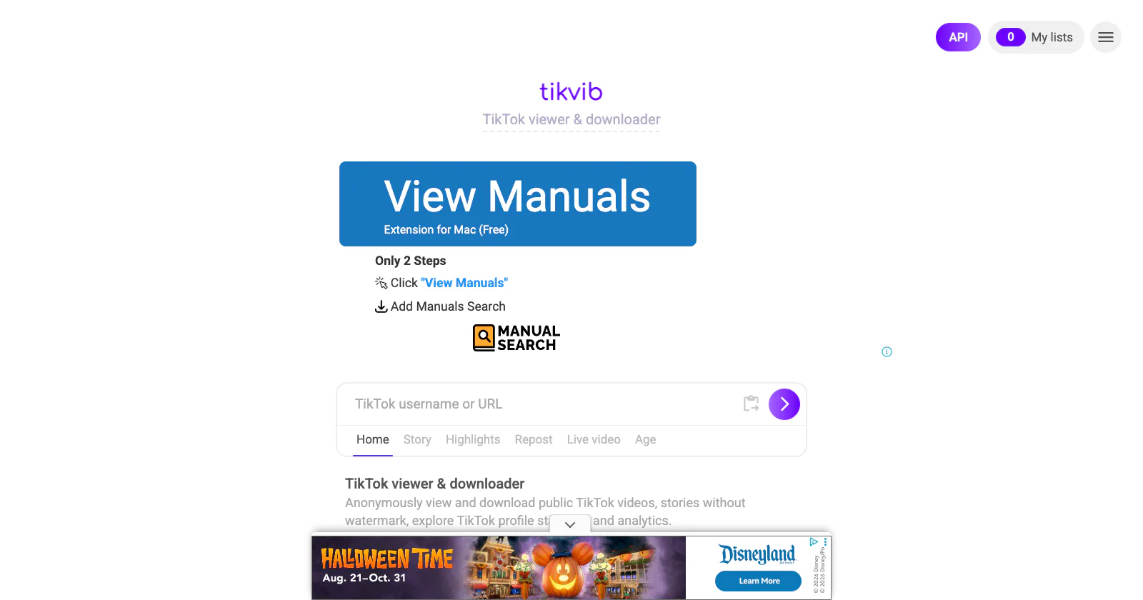 picuki.com opened in a browser on September 4, 2026 lands on tikvib.com, a TikTok viewer